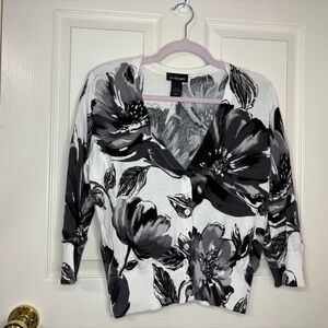 Lane Bryant Monochrome Floral Cardigan
